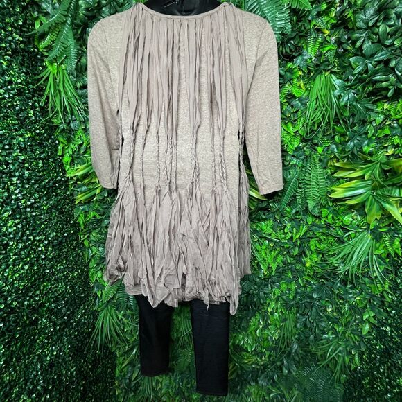 Women Tops Small Brown Braided Fringe Tasseled Accent Blouse KLOSET THERAPY 1601 - Picture 10 of 11
